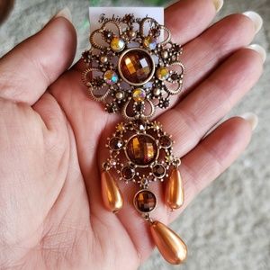 Golden Brown Brooch